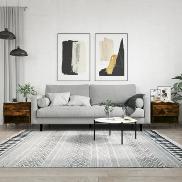 vidaXL Τραπεζάκια Σαλονιού 2 τεμ. Καπνιστή Δρυς 50x46x50cm Επεξ. Ξύλο