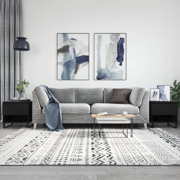 vidaXL Τραπεζάκια Σαλονιού 2 τεμ. Μαύρα 50x46x50cm Επεξεργασμένο Ξύλο