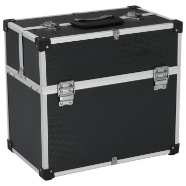 vidaXL Εργαλειοθήκη Μαύρη 38 x 22,5 x 34 εκ. από Αλουμίνιο