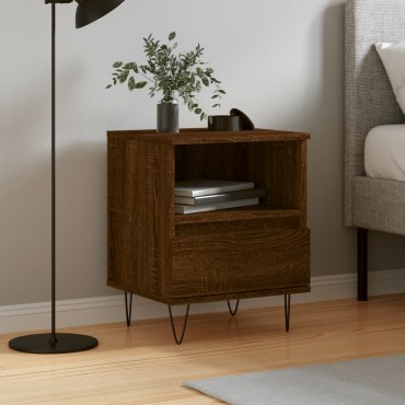 vidaXL Κομοδίνο Καφέ Δρυς 40x35x50cm από Επεξεργασμένο Ξύλο 1 τεμ.