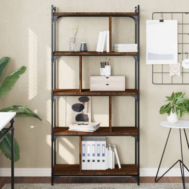 vidaXL Βιβλιοθήκη 5 Επιπέδων Καφέ Δρυς 76x32x158cm Επεξ. Ξύλο 1 τεμ.