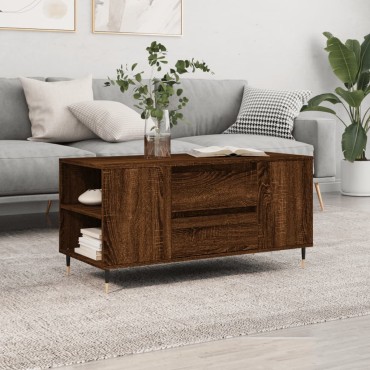vidaXL Τραπεζάκι Σαλονιού Καφέ Δρυς 102x44,5x50cm Επεξεργασμένο Ξύλο 1 τεμ.