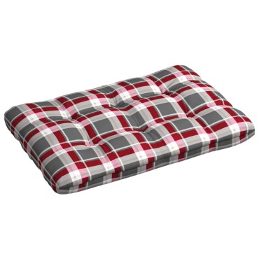 vidaXL Μαξιλάρι Παλέτας Κόκκινο Καρό 120x80x12cm Υφασμάτινο