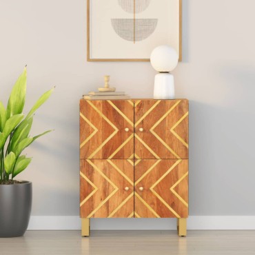 vidaXL Βοηθητικό Έπιπλο Καφέ/Μαύρο 60x33,5x75cm Μασίφ Ξύλο Μάνγκο 1 τεμ.