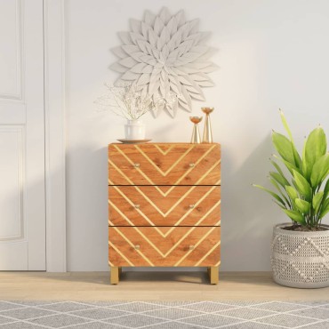 vidaXL Βοηθητικό Έπιπλο Καφέ/Μαύρο 60x33,5x75cm Μασίφ Ξύλο Μάνγκο 1 τεμ.