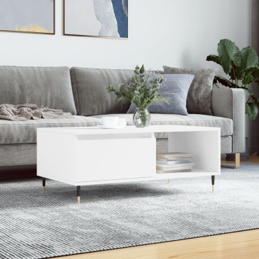 vidaXL Τραπεζάκι Σαλονιού Λευκό 90x50x36,5cm Επεξεργασμένο Ξύλο 1 τεμ.