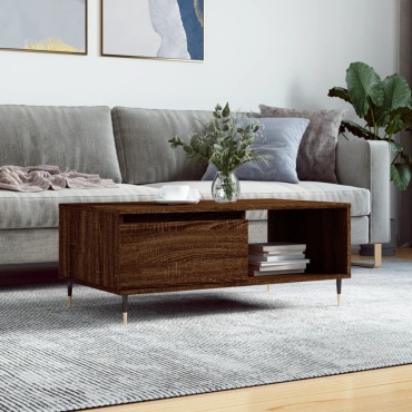 vidaXL Τραπεζάκι Σαλονιού Καφέ Δρυς 90x50x36,5cm Επεξεργασμ. Ξύλο 1 τεμ.