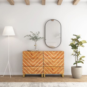 vidaXL Βοηθητικά Έπιπλα 2 τεμ. Καφέ/Μαύρο 60x33,5x75cm Μασίφ Ξύλο Μάνγκο