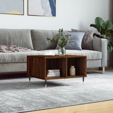 vidaXL Τραπεζάκι Σαλονιού Καφέ Δρυς 60x50x36,5cm Επεξεργασμένο Ξύλο 1 τεμ.