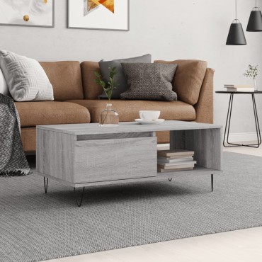 vidaXL Τραπεζάκι Σαλονιού Γκρι Sonoma 90x50x36,5cm Επεξεργασμένο Ξύλο 1 τεμ.