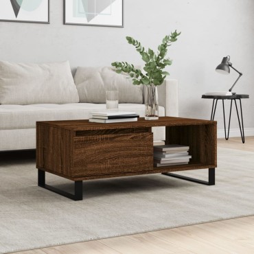 vidaXL Τραπεζάκι Σαλονιού Καφέ Δρυς 90x50x36,5cm Επεξεργασμ. Ξύλο 1 τεμ.