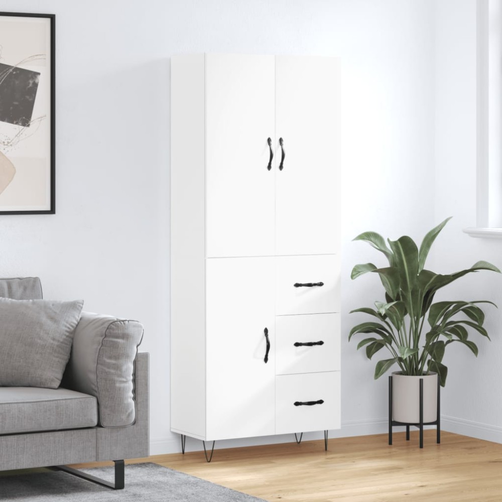 vidaXL Ντουλάπι Λευκό 69,5x34x180cm από Επεξεργασμένο Ξύλο 1 τεμ.