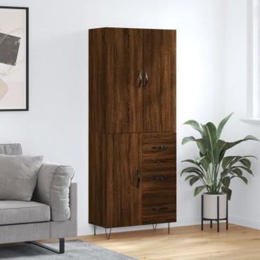 vidaXL Ντουλάπι Καφέ Δρυς 69,5x34x180cm από Επεξεργασμένο Ξύλο 1 τεμ.