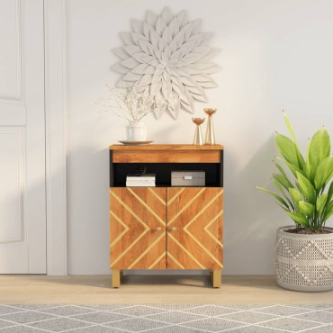 vidaXL Βοηθητικό Έπιπλο Καφέ/Μαύρο 60x33,5x75cm Μασίφ Ξύλο Μάνγκο 1 τεμ.