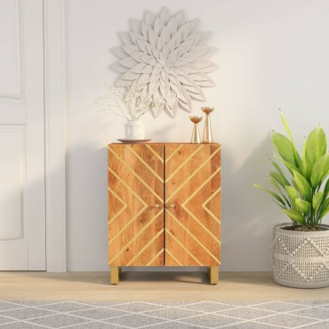 vidaXL Βοηθητικό Έπιπλο Καφέ/Μαύρο 60x33,5x75cm Μασίφ Ξύλο Μάνγκο 1 τεμ.