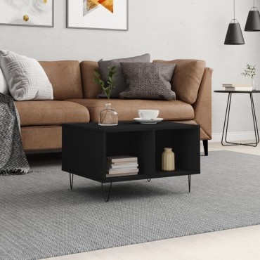 vidaXL Τραπεζάκι Σαλονιού Μαύρο 60x50x36,5cm από Επεξεργασμένο Ξύλο 1 τεμ.