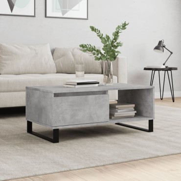 vidaXL Τραπεζάκι Σαλονιού Γκρι Σκυροδ. 90x50x36,5cm Επεξεργ. Ξύλο 1 τεμ.