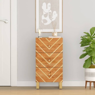 vidaXL Βοηθητικό Έπιπλο Καφέ/Μαύρο 40x33,5x75cm Μασίφ Ξύλο Μάνγκο 1 τεμ.