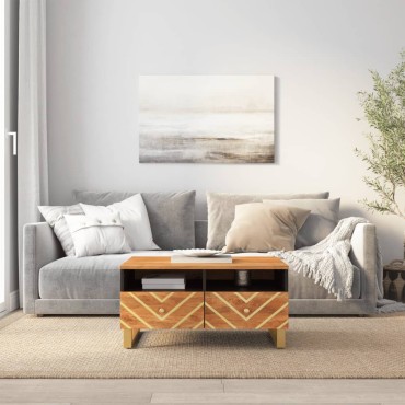 vidaXL Τραπεζάκι Σαλονιού Καφέ/Μαύρο 80x54x40cm Μασίφ Ξύλο Μάνγκο 1 τεμ.