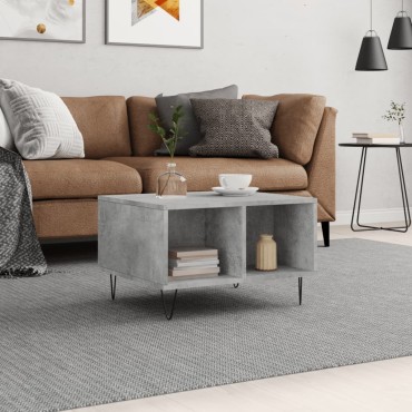 vidaXL Τραπεζάκι Σαλονιού Γκρι Σκυρ. 60x50x36,5cm Επεξεργ. Ξύλο 1 τεμ.