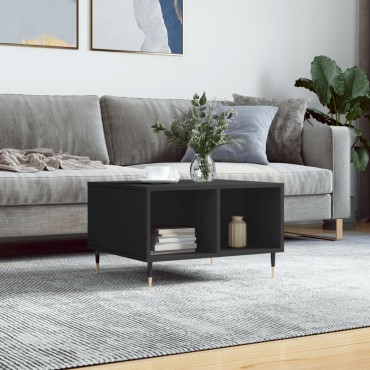 vidaXL Τραπεζάκι Σαλονιού Μαύρο 60x50x36,5cm από Επεξεργασμένο Ξύλο 1 τεμ.