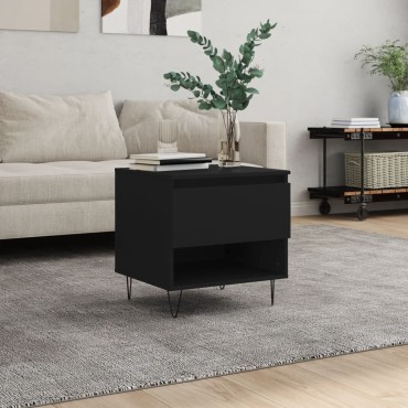 vidaXL Τραπεζάκι Σαλονιού Μαύρο 50x46x50cm από Επεξεργ. Ξύλο 1 τεμ.
