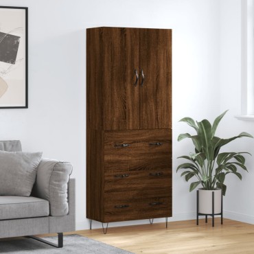 vidaXL Ντουλάπι Καφέ Δρυς 69,5x34x180cm από Επεξεργασμένο Ξύλο 1 τεμ.
