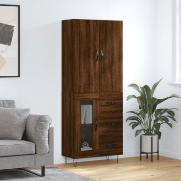 vidaXL Ντουλάπι Καφέ Δρυς 69,5x34x180cm από Επεξεργασμένο Ξύλο 1 τεμ.