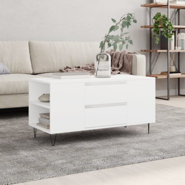 vidaXL Τραπεζάκι Σαλονιού Λευκό 102x44,5x50cm από Επεξεργασμένο Ξύλο 1 τεμ.