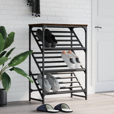 vidaXL Παπουτσοθήκη Καφέ Δρυς 60x30x85cm Επεξεργασμένο Ξύλο