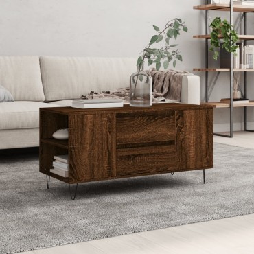 vidaXL Τραπεζάκι Σαλονιού Καφέ Δρυς 102x44,5x50cm Επεξεργασμένο Ξύλο 1 τεμ.