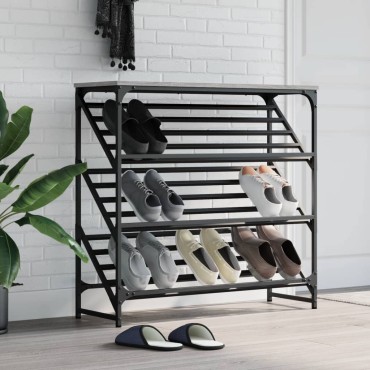 vidaXL Παπουτσοθήκη Γκρι Sonoma 90x30x85cm από Επεξεργασμένο Ξύλο