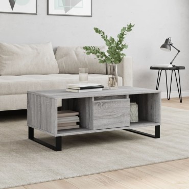 vidaXL Τραπεζάκι Σαλονιού Γκρι Sonoma 90x50x36,5cm Επεξεργασμένο Ξύλο 1 τεμ.