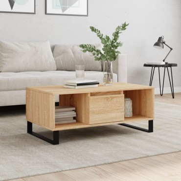 vidaXL Τραπεζάκι Σαλονιού Sonoma Δρυς 90x50x36,5cm Επεξεργασμ. Ξύλο 1 τεμ.