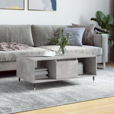 vidaXL Τραπεζάκι Σαλονιού Γκρι Σκυροδ. 90x50x36,5cm Επεξεργ. Ξύλο 1 τεμ.