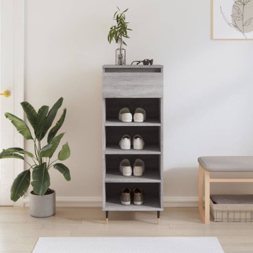 vidaXL Παπουτσοθήκη Γκρι Sonoma 40x36x105cm από Επεξεργασμένο Ξύλο