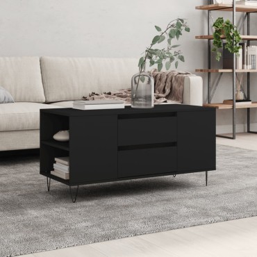 vidaXL Τραπεζάκι Σαλονιού Μαύρο 102x44,5x50cm από Επεξεργασμένο Ξύλο 1 τεμ.