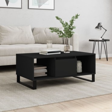 vidaXL Τραπεζάκι Σαλονιού Μαύρο 90x50x36,5cm Επεξεργασμ. Ξύλο 1 τεμ.