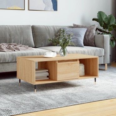vidaXL Τραπεζάκι Σαλονιού Sonoma Δρυς 90x50x36,5cm Επεξεργασμ. Ξύλο 1 τεμ.