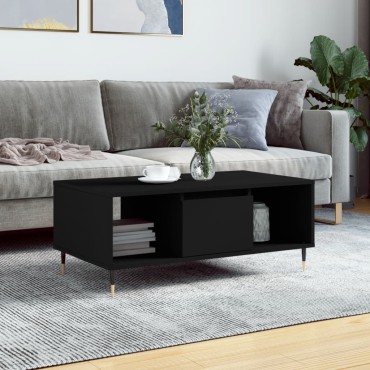 vidaXL Τραπεζάκι Σαλονιού Μαύρο 90x50x36,5cm Επεξεργασμ. Ξύλο 1 τεμ.