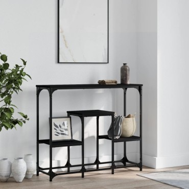 vidaXL Τραπέζι Κονσόλα Μαύρο 89,5x28x76cm από Επεξεργασμένο Ξύλο 1 τεμ.