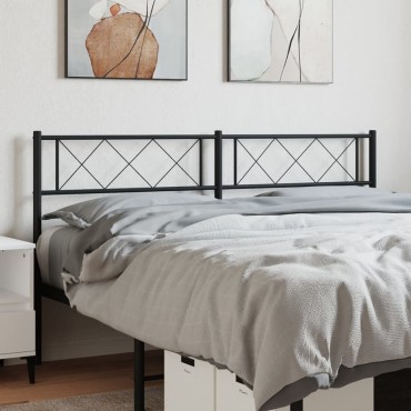 vidaXL Κεφαλάρι Μαύρο Μεταλλικό 142x3x90cm 1 τεμ.