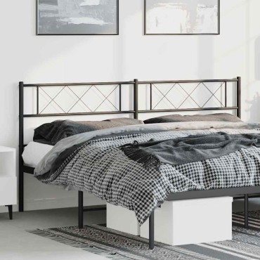 vidaXL Κεφαλάρι Μαύρο Μεταλλικό 187x3x90cm 1 τεμ.