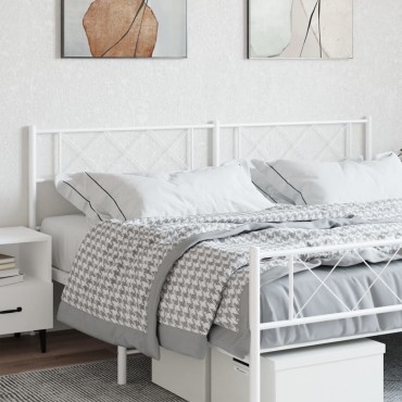 vidaXL Κεφαλάρι Λευκό Μεταλλικό 206x3x90cm 1 τεμ.