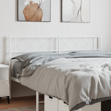 vidaXL Κεφαλάρι Λευκό Μεταλλικό 125x3x90cm 1 τεμ.