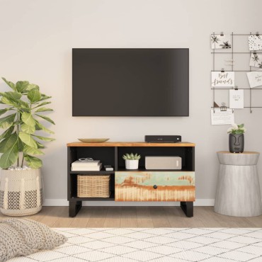 vidaXL Έπιπλο Τηλεόρασης 80x33x46cm Μασίφ Ανακυκλ. Ξύλο & Επεξ. Ξύλο