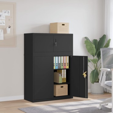 vidaXL Αρχειοθήκη Μαύρη 90x40x130cm Ατσάλινη