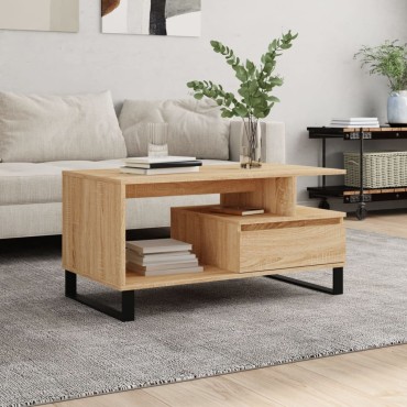 vidaXL Τραπεζάκι Σαλονιού Sonoma Δρυς 90x49x45cm Επεξεργασμένο Ξύλο 1 τεμ.