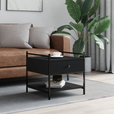 vidaXL Τραπεζάκι Σαλονιού Μαύρο 50x50x50cm Επεξεργασμένο Ξύλο 1 τεμ.