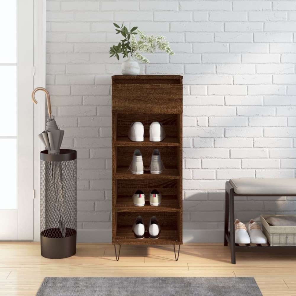 vidaXL Παπουτσοθήκη Καφέ Δρυς 40x36x105cm από Επεξεργασμένο Ξύλο